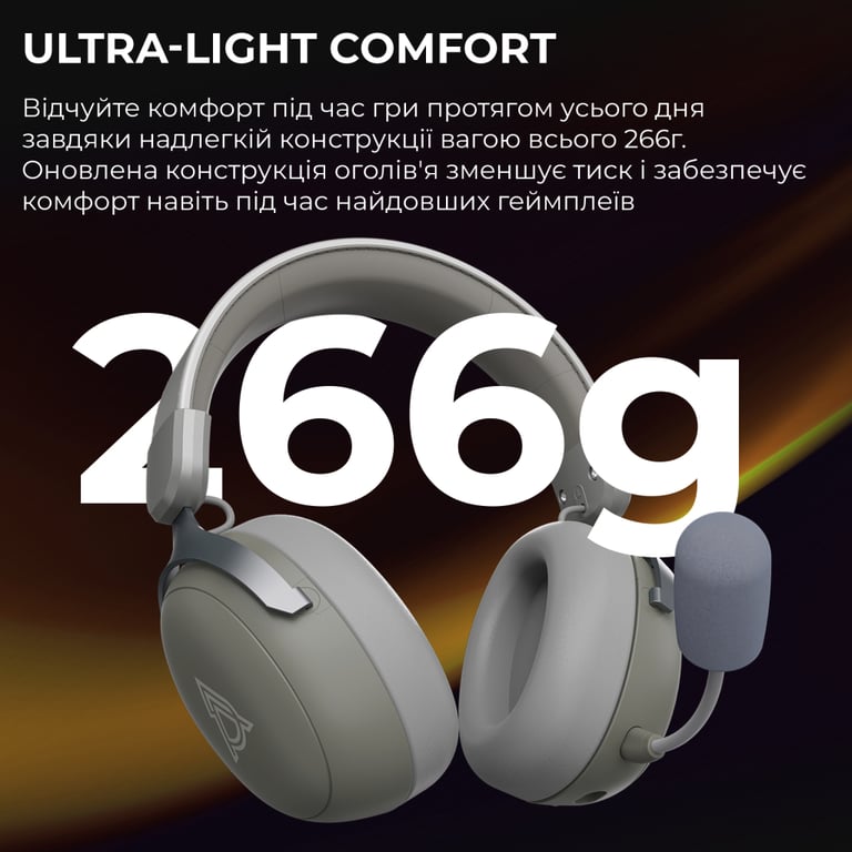 Навушники Ajazz AHM08 MAX 3-Mode Grey (AHM08-MAX-GW) - фото 9
