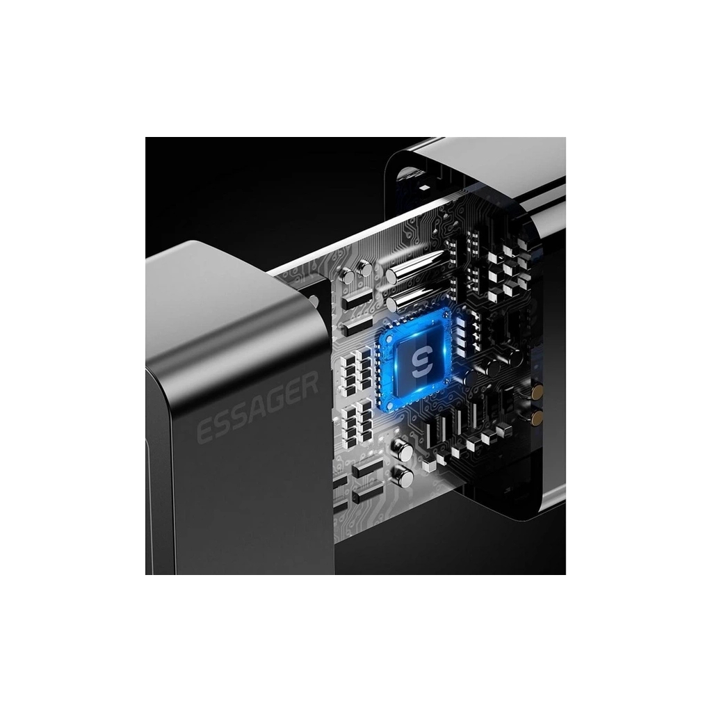 Зарядний пристрій 1xUSB-C + 1xUSB 33W Essager (ECTAC-PCB01-P) - фото 8 Зарядний пристрій 1xUSB-C + 1xUSB 33W Essager (ECTAC-PCB01-P) - фото 8