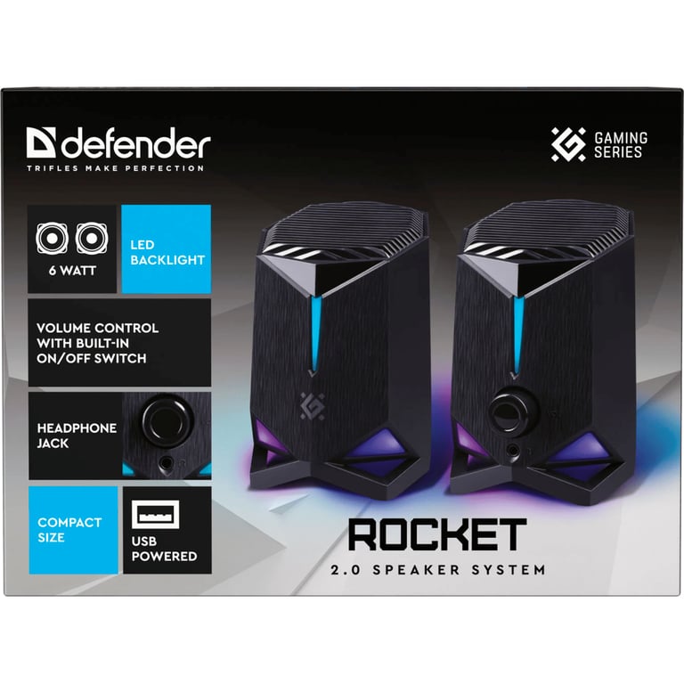 Акустична система Defender Rocket 6Вт USB Black (65094) - фото 7