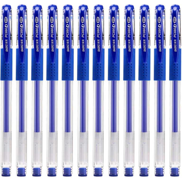 Ручка гелева Baoke 0.5 мм, з грипом, синя, 12 шт (PC880D/F-blue) - фото 2