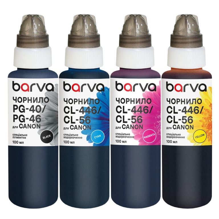 Чорнило Barva Canon PG-46BK pigm + CL-56C/M/Y 4×100 мл, special (CPG46-100-MP)