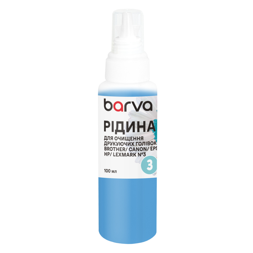 Рідина для очистки Barva №3 Brother/Canon/Epson/HP/Lexmar print head pigment 100 мл (F5-020-100) - фото 1 Рідина для очистки Barva №3 Brother/Canon/Epson/HP/Lexmar print head pigment 100 мл (F5-020-100) - фото 1