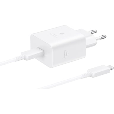 Зарядний пристрій Samsung USB-C 45W + cable USB-C to USB-C white (EP-T4511XWEGEU) - фото 1