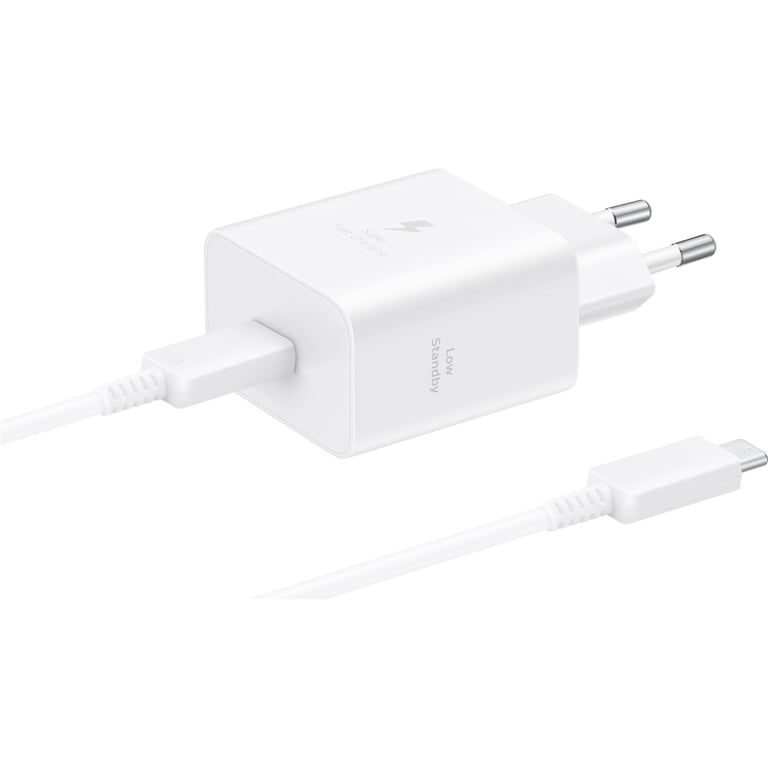 Зарядний пристрій Samsung USB-C 45W + cable USB-C to USB-C white (EP-T4511XWEGEU) - фото 1