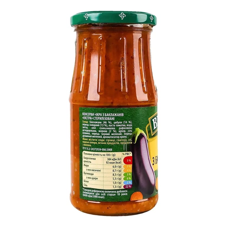 Овочева консервація Верес Ікра з баклажанів 435 г (4823105408566) - фото 3