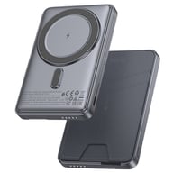 Батарея універсальна HOCO 5000mAh Title PD/20W Magnetic with stand + mini wallet Grey (Q46 / 714988) - фото 1