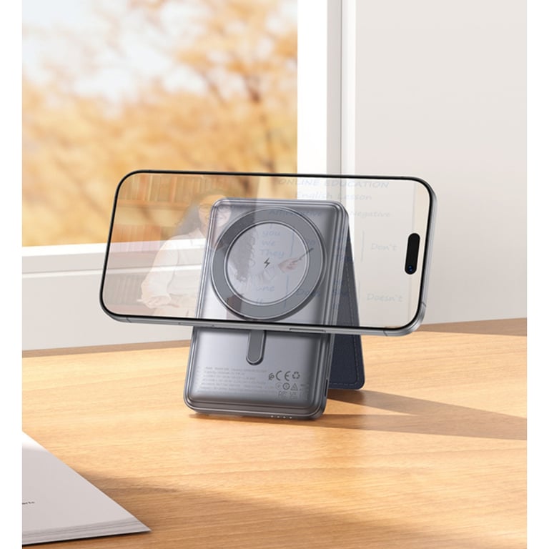 Батарея універсальна HOCO 5000mAh Title PD/20W Magnetic with stand + mini wallet Grey (Q46 / 714988) - фото 8