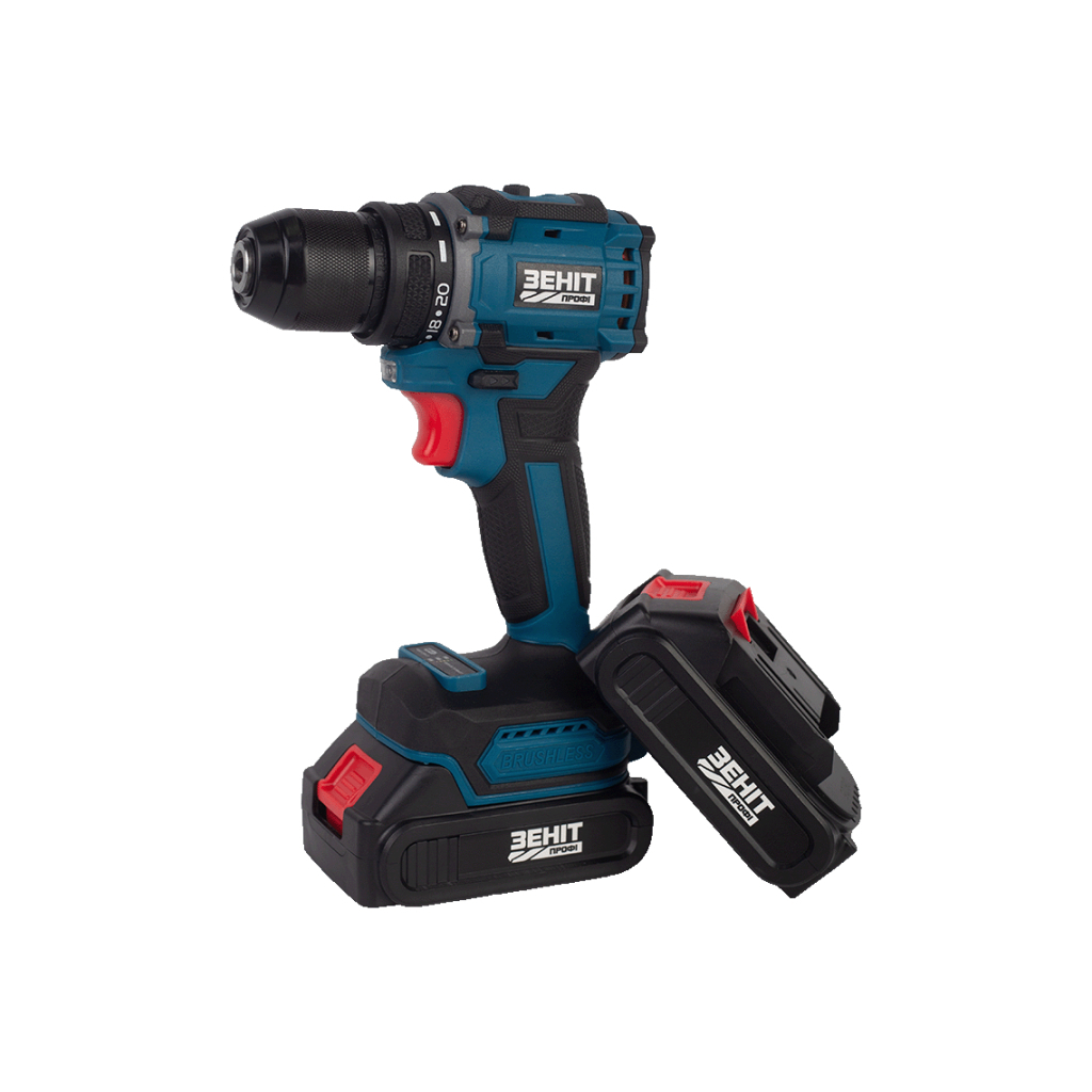 Шуруповерт Зеніт Профі ЗША-20/2 Li BL, 20V TekPower, 2x1.5Ah (854605) - фото 1