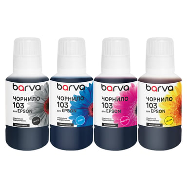 Чорнило Barva Epson 103 4х140 мл, OneKey, pigment BK/C/M/Y, special (E103-140-MP) - фото 1
