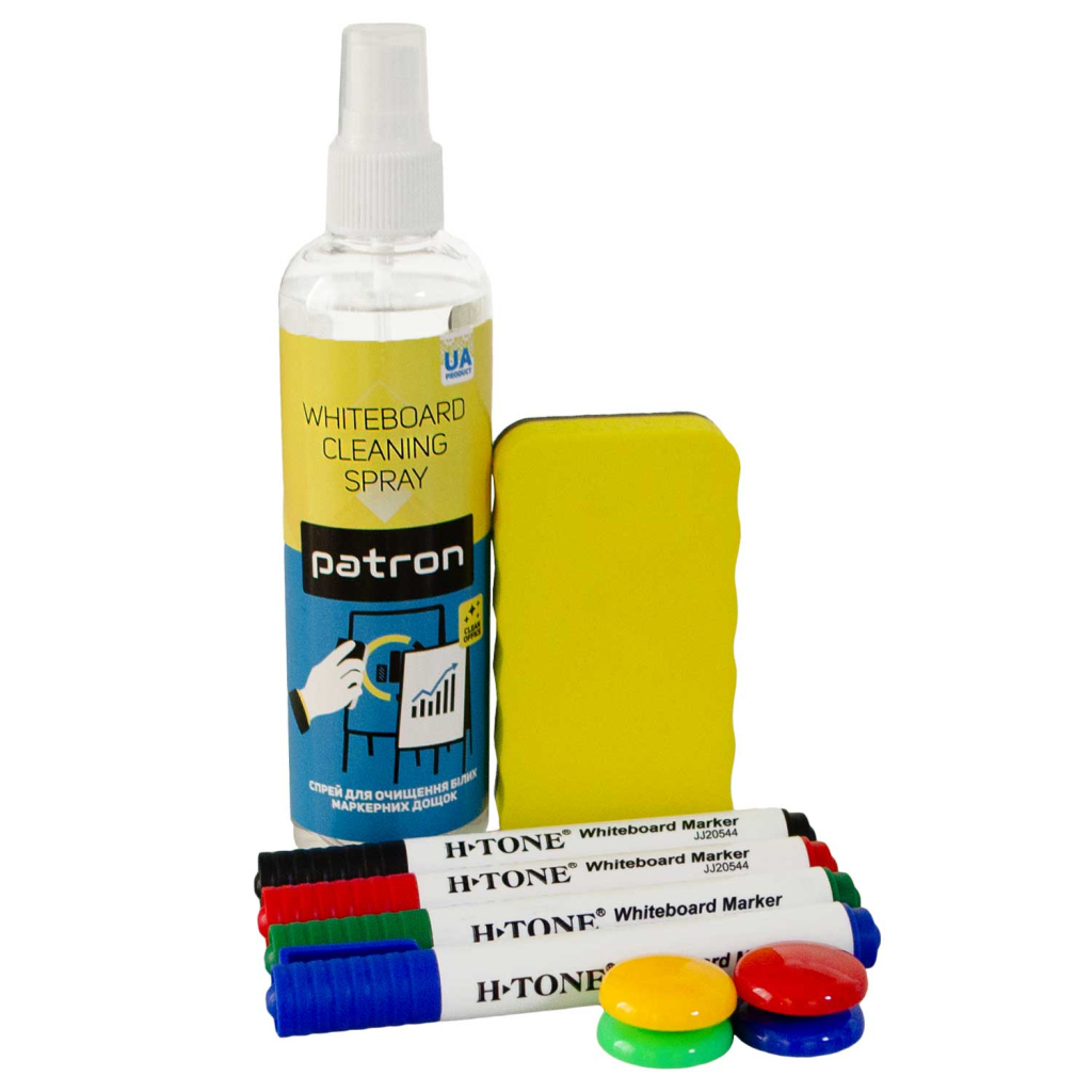 Набір маркерів H-Tone Набір стартовий для магнітно-маркерних дошок із 4 предметів (SPONGE-HTONE) - фото 1