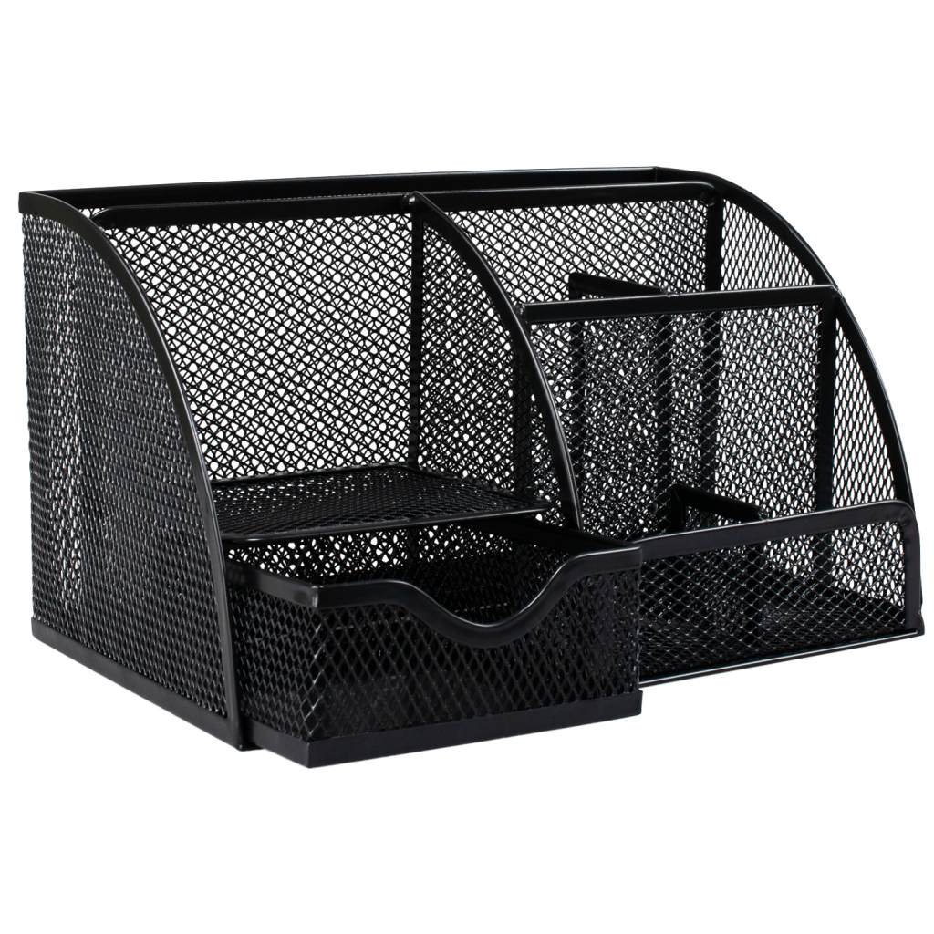 Настільний набір H-Tone металевий, 22 х 14 х 13 см, чорний (JJ41220) - фото 1