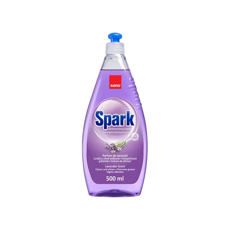 Засіб для ручного миття посуду Sano Spark Лаванда 500 мл (7290005425875)