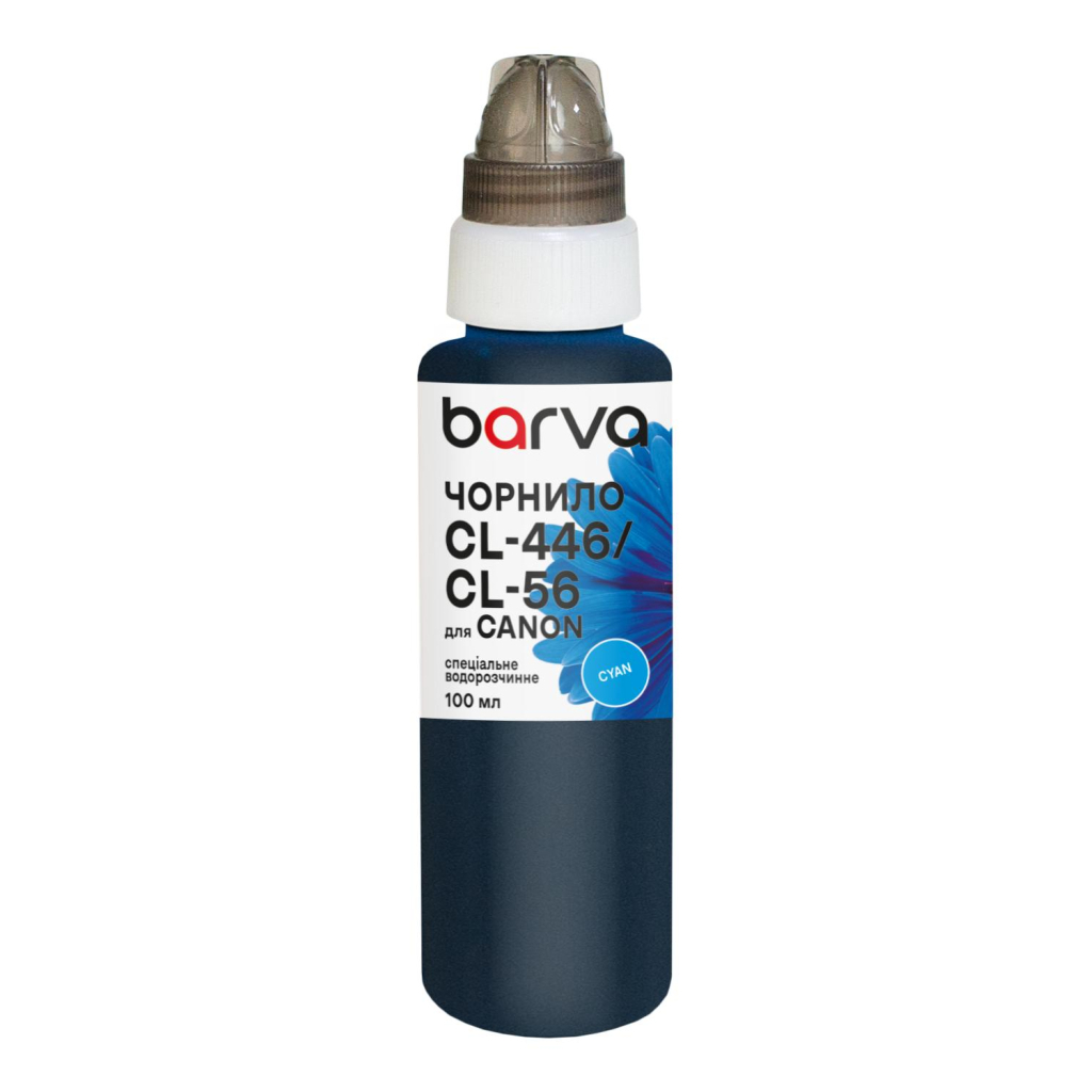 Чорнило Barva Canon CL-446/CL-56/CL-94 100 мл, special, cyan (C446-438e) - фото 1 Чорнило Barva Canon CL-446/CL-56/CL-94 100 мл, special, cyan (C446-438e) - фото 1