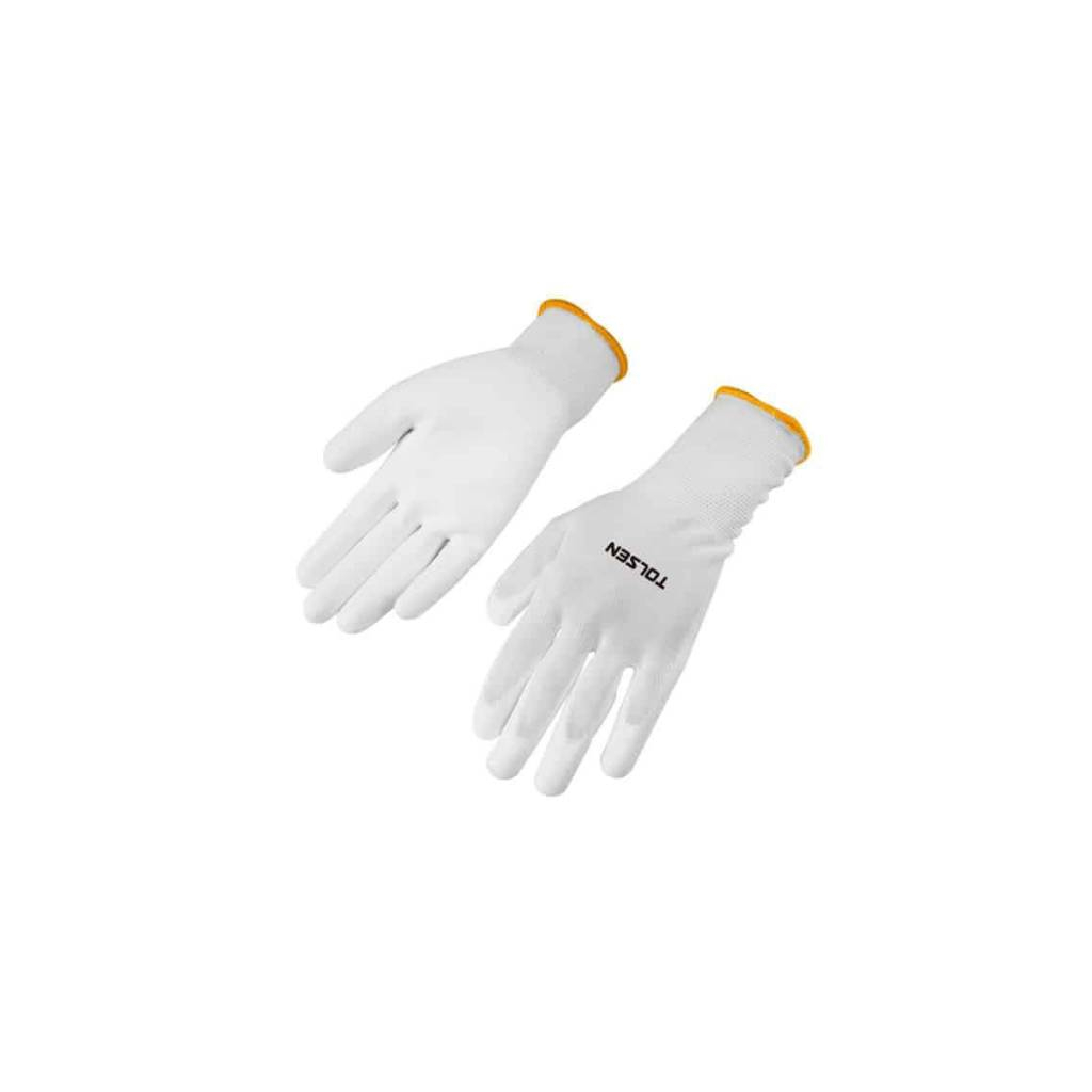 Захисні рукавиці Tolsen поліестер з ПУ покриттям білі XXL (11) (45502) - фото 1