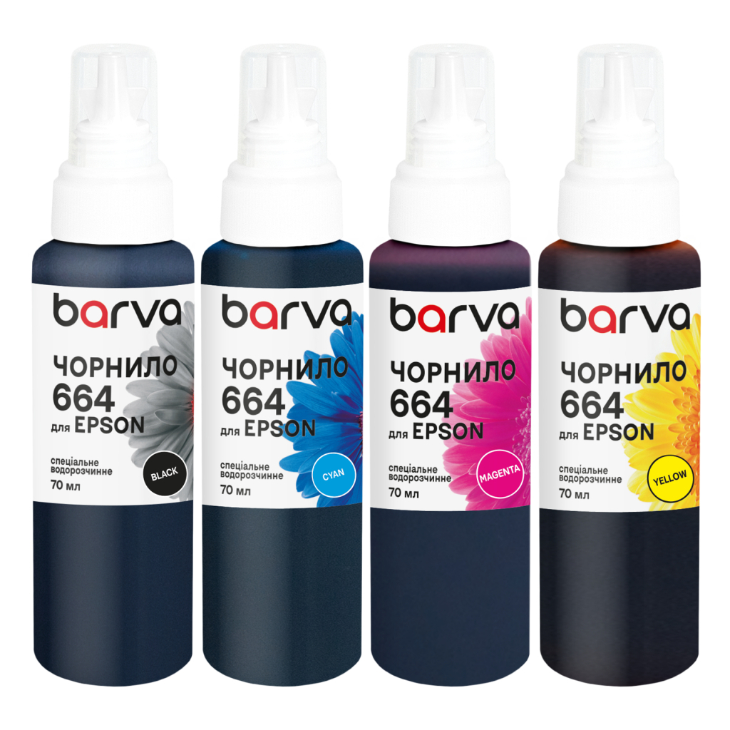 Чорнило Barva Epson 664 4x70 мл, special, BK/C/M/Y (E664-070-MP) - фото 1