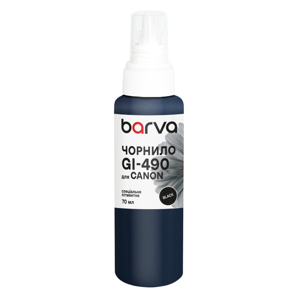 Чорнило Barva Canon GI-490 70 мл, special, pigmented, black (G490-507e) - фото 1 Чорнило Barva Canon GI-490 70 мл, special, pigmented, black (G490-507e) - фото 1