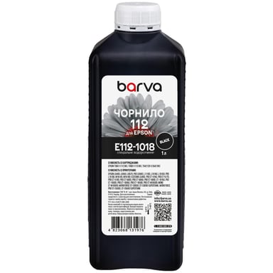 Чорнило Barva Epson 112 1 л, special, black (E112-1018) - фото 1