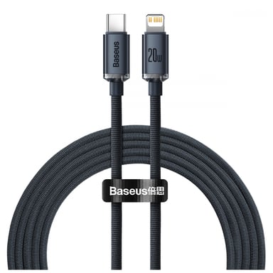 Дата кабель USB-C to Lightning 2.0m 20W Crystal Shine Series black Baseus (CAJY000301) - фото 1