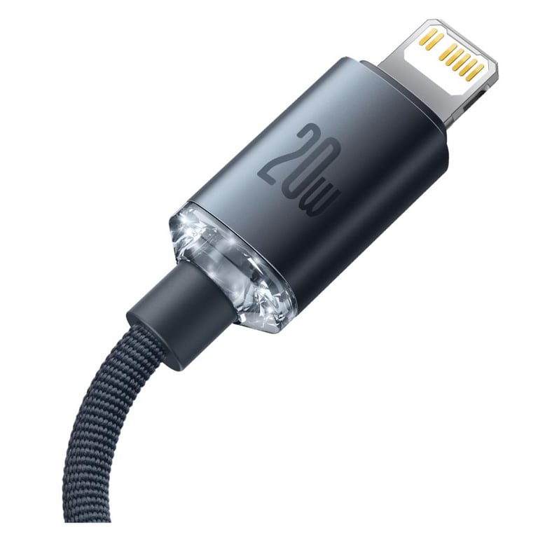 Дата кабель USB-C to Lightning 2.0m 20W Crystal Shine Series black Baseus (CAJY000301) - фото 2