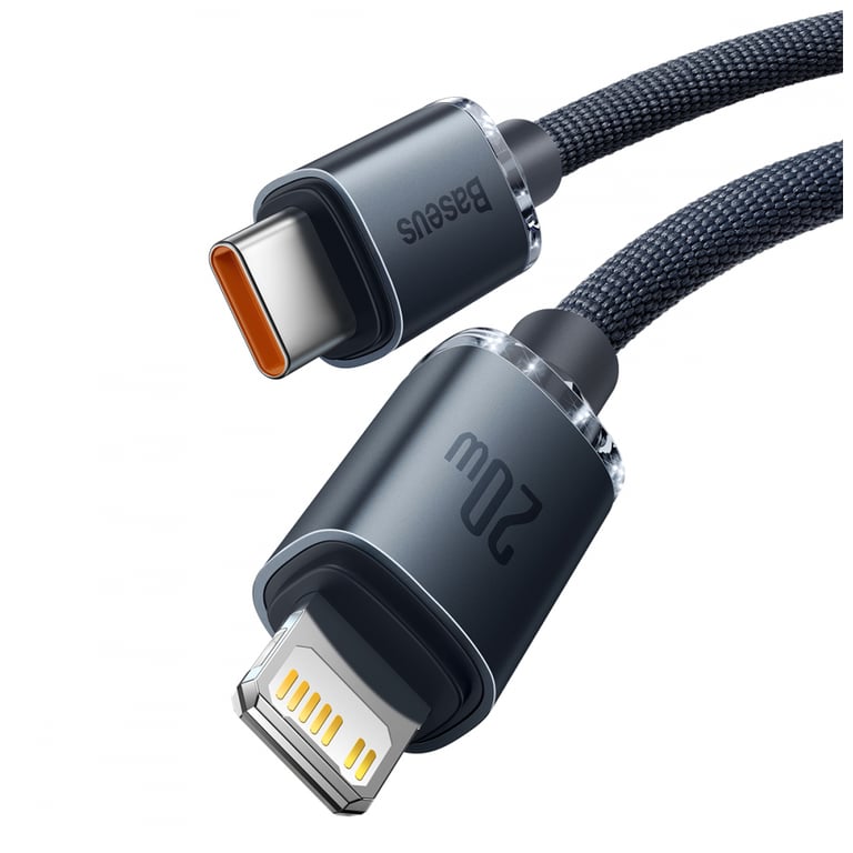 Дата кабель USB-C to Lightning 2.0m 20W Crystal Shine Series black Baseus (CAJY000301) - фото 3