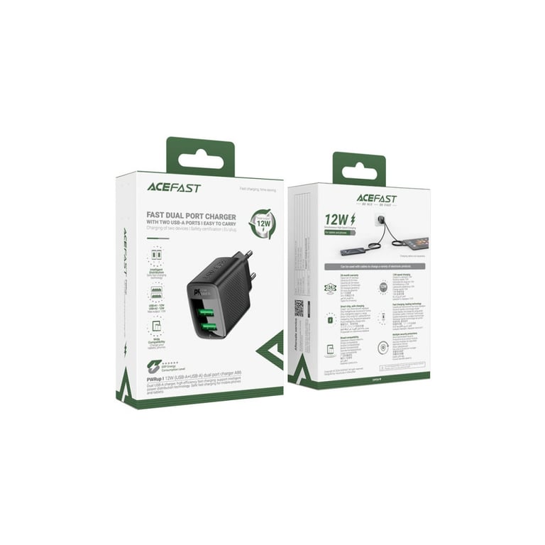 Зарядний пристрій Acefast 2xUSB 12W A86 black (6974316283270) - фото 6