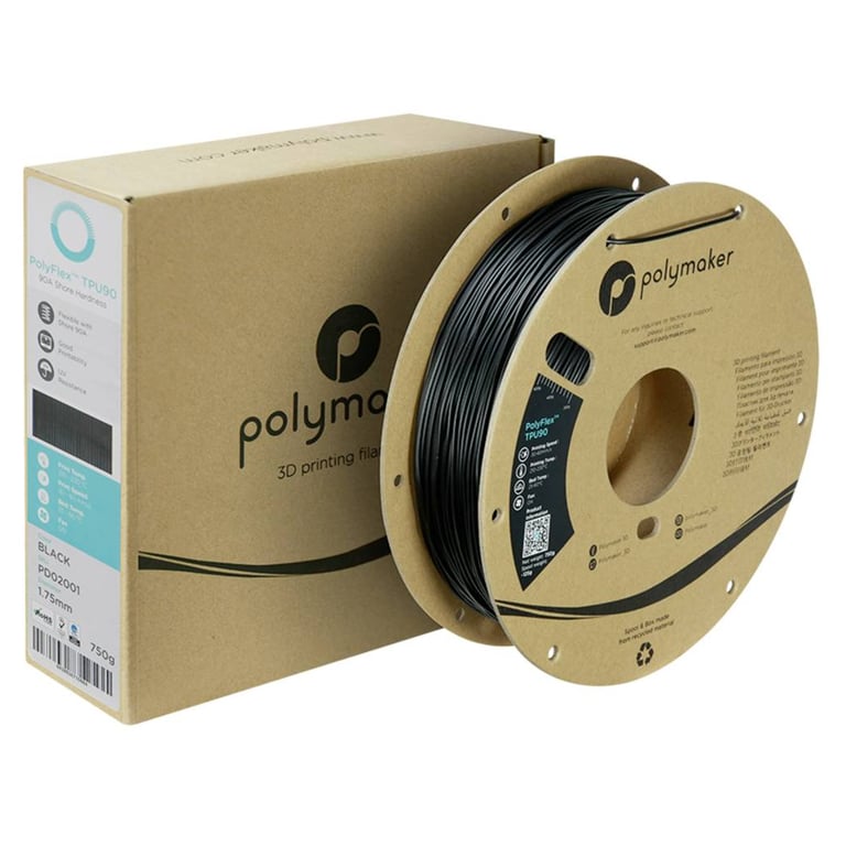 Пластик для 3D-принтера Polymaker TPU-90A 1,75mm 0,75kg BLACK (PD02001) - фото 2