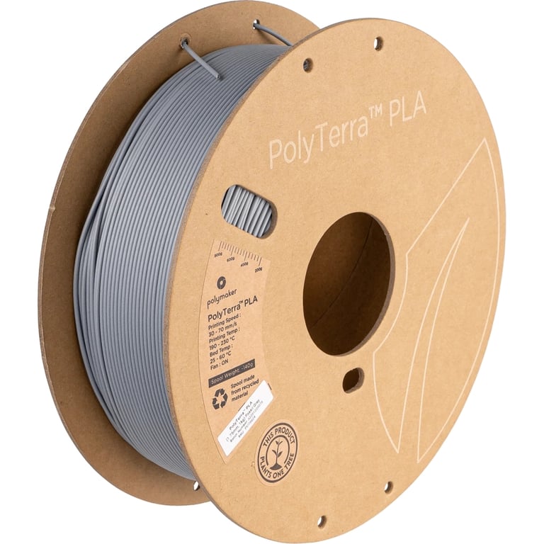 Пластик для 3D-принтера Polymaker PLA PolyTerra 1,75mm 1kg Grey, Fossil (PM70824) - фото 1
