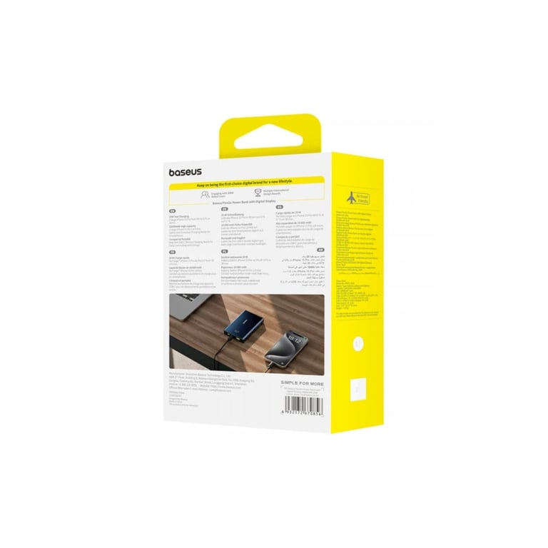 Батарея універсальна Baseus 10000mAh PicoGo 20W PD, QC, USB-A, 2*USB-C, Black (P10076801123-00) - фото 6