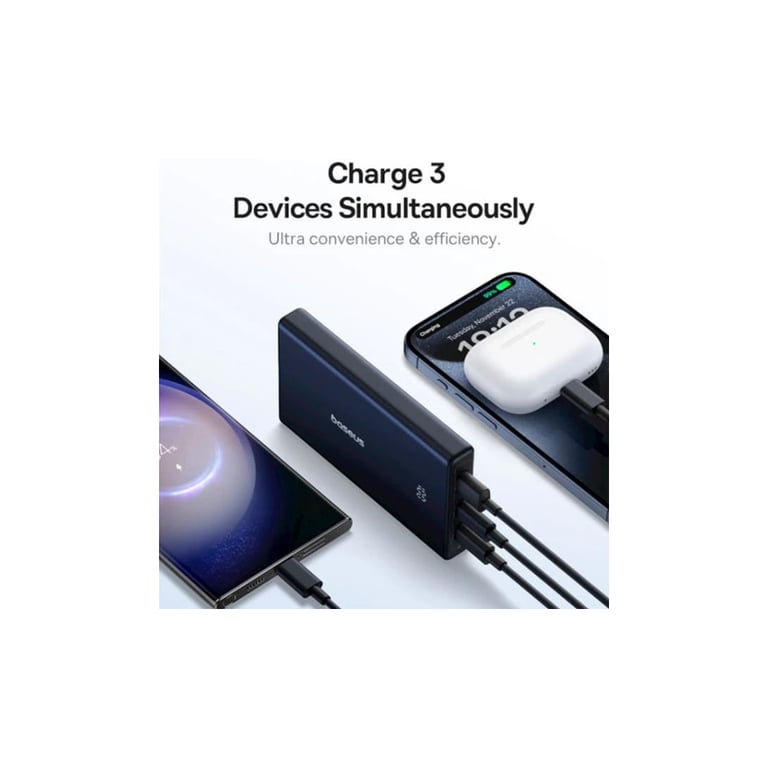 Батарея універсальна Baseus 10000mAh PicoGo 20W PD, QC, USB-A, 2*USB-C, Black (P10076801123-00) - фото 9