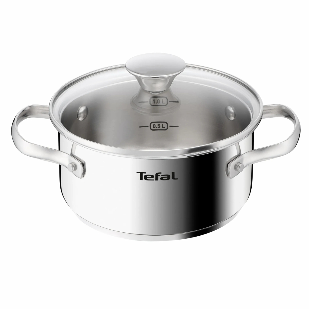 Каструля Tefal Minis, з кришкою,1.5 л, нержавіюча сталь, скло (H8744255) - фото 1