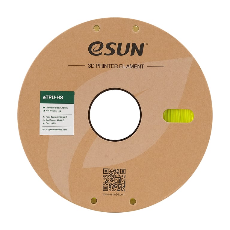 Пластик для 3D-принтера eSUN TPU HIGH SPEED 1,75mm 1kg FLUORES YELLOW (TPU-HS175F-Y1P1) - фото 3