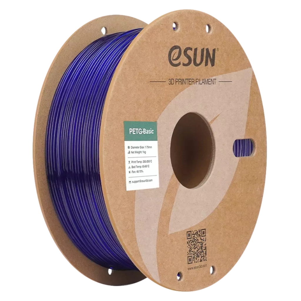 Пластик для 3D-принтера eSUN PETG BASIC Translucent 1,75mm 1kg BLUE (PETG-BASIC175T-U1P1) - фото 1 Пластик для 3D-принтера eSUN PETG BASIC Translucent 1,75mm 1kg BLUE (PETG-BASIC175T-U1P1) - фото 1