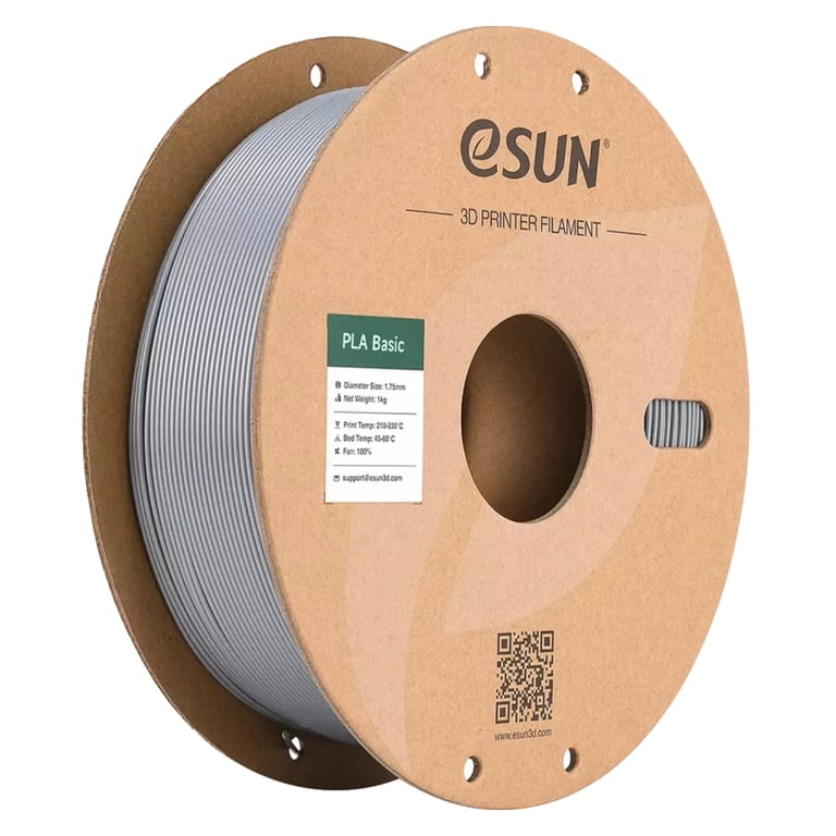 Пластик для 3D-принтера eSUN PLA BASIC 1,75mm 1kg SILVER (PLA-BASIC175S1P1)