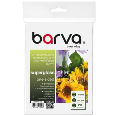 Фотопапір Barva 13x18, 260 g/m2, Everyday, supergloss, 20с (IP-RE260-439) - фото 1