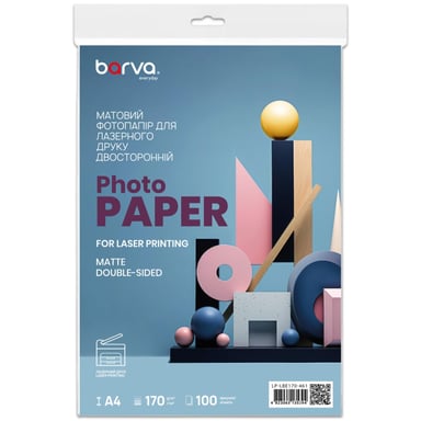 Папір Barva A4, 170 г/м2, Everyday, Laser, matt double-sided 100 с (LP-LBE170-461) - фото 1