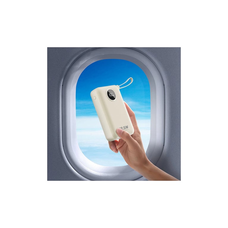 Батарея універсальна Dudao 20000mAh K14+ 22.5W, PD, QC, USB-A, USB-C(In/Out), with built-in USB-C/Lightning cables, White (6977196680023) - фото 7