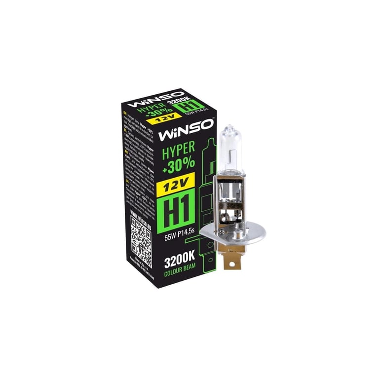 Автолампа WINSO H1 HYPER +30 55W P14.5s (712100) - фото 3