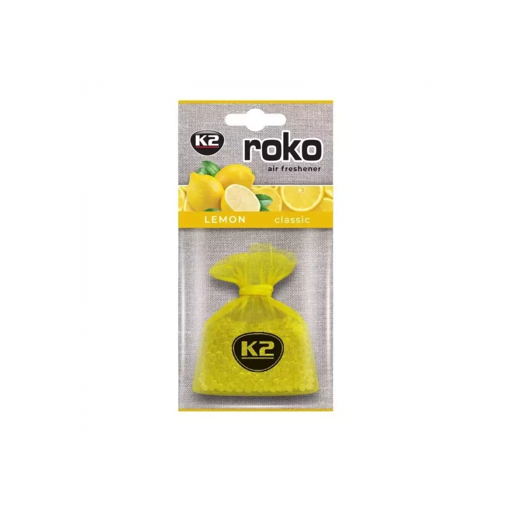 Ароматизатор для автомобіля K2 ROKO Lemon 20г (V825) - фото 1 Ароматизатор для автомобіля K2 ROKO Lemon 20г (V825) - фото 1