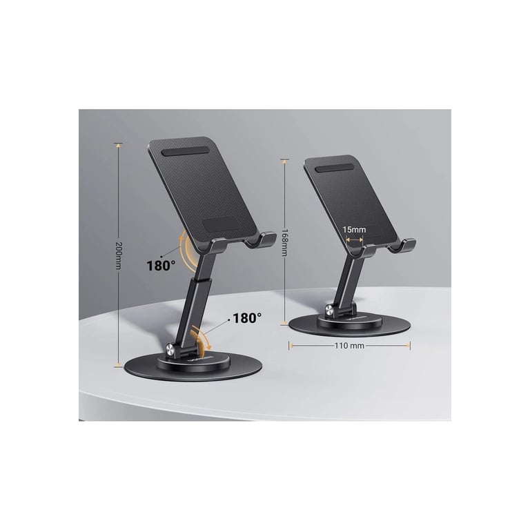 Підставка до планшета та телефона LP805 Swivel & Foldable Multi-Angle Phone Stand Black Ugreen (35152) - фото 4