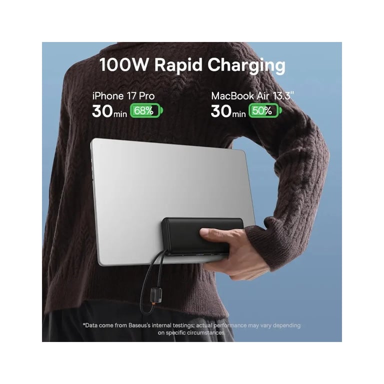 Батарея універсальна Baseus 25000mAh EnerFill FC41 145W, PD/3.1, QC/4.0, Black (E0028H01) - фото 7
