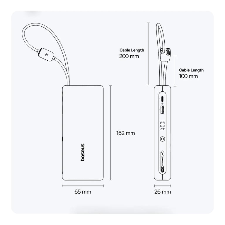 Батарея універсальна Baseus 25000mAh EnerFill FC41 145W, PD/3.1, QC/4.0, Black (E0028H01) - фото 8