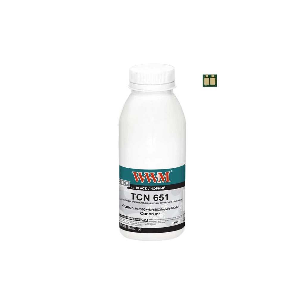 Тонер Canon MF651Cw/MF655Cdw/MF657Cdw, Canon 067 40г Black chip WWM (TC-Can067Bk-40-WWM) - фото 1 Тонер Canon MF651Cw/MF655Cdw/MF657Cdw, Canon 067 40г Black chip WWM (TC-Can067Bk-40-WWM) - фото 1