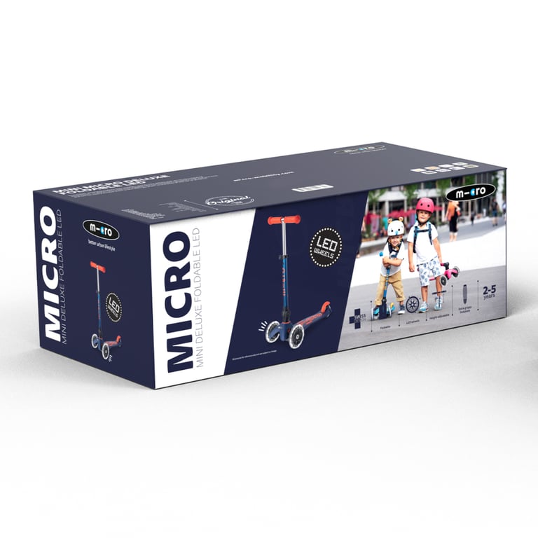 Самокат Micro Mini Deluxe Foldable LED" складний Синій" (MMD196) - фото 6
