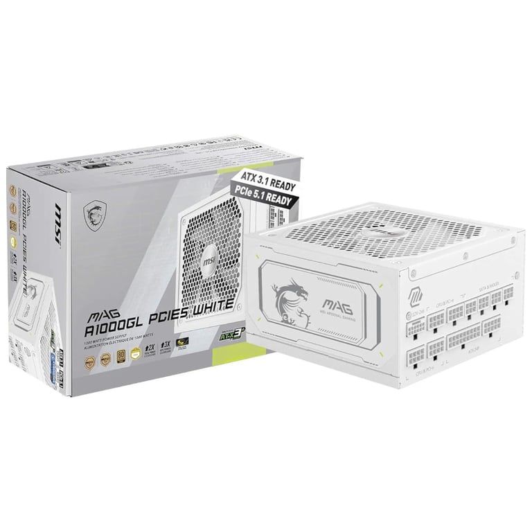 Блок живлення MSI 1000W (MAG A1000GL PCIE5 WHITE) - фото 5