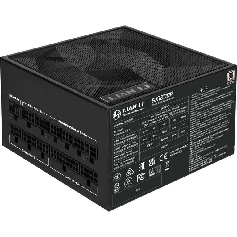 Блок живлення Lian Li 1200W SX1200P Black (G9P.SX1200P.B000.EU) - фото 3