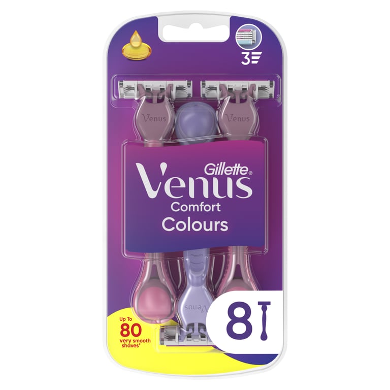 Бритва Gillette Venus Comfort Colours Одноразові 8 шт. (8006530129954) - фото 1