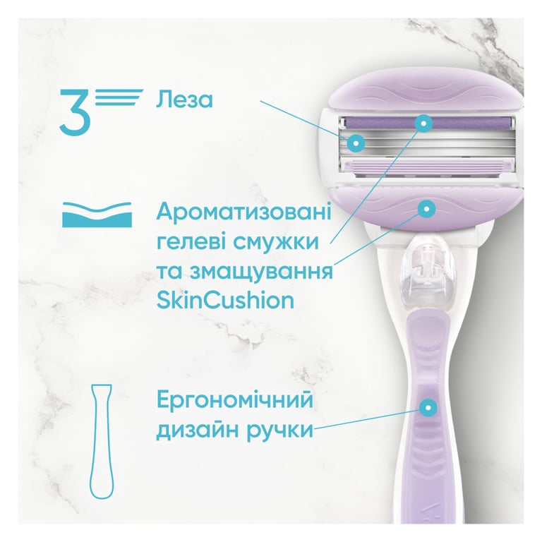 Змінні касети Gillette Venus ComfortGlide Breeze 6 шт. + Чохол (8700216969314) - фото 4