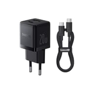 Зарядний пристрій Baseus 1xUSB-C PD20W + 1xUSB + cable USB-C to USB-C white (P10111608113-01) - фото 3