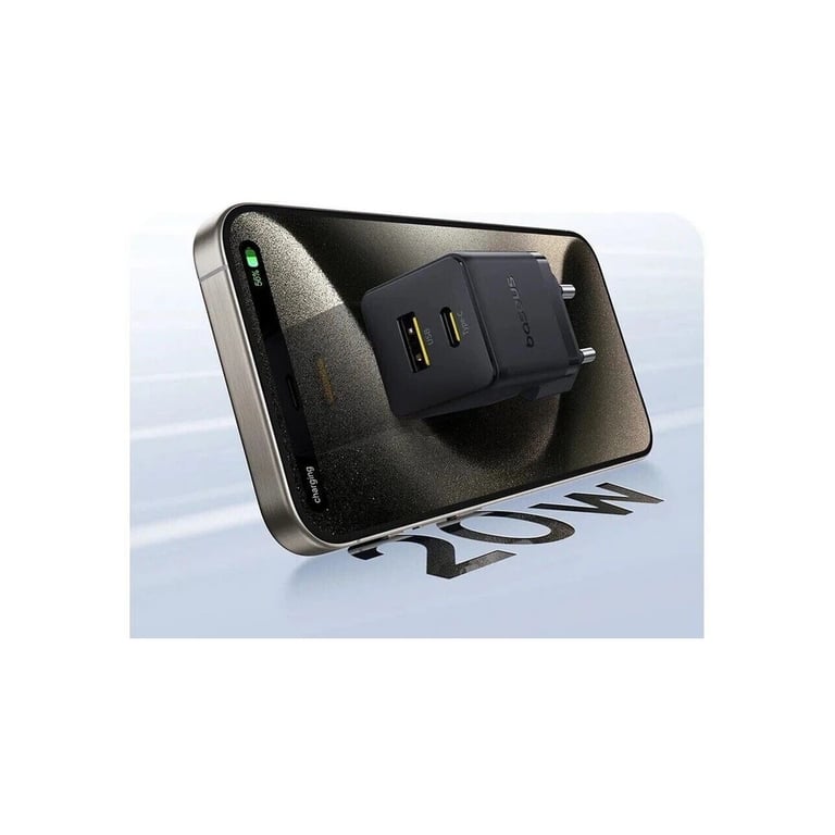 Зарядний пристрій Baseus 1xUSB-C PD20W + 1xUSB + cable USB-C to USB-C white (P10111608113-01) - фото 8