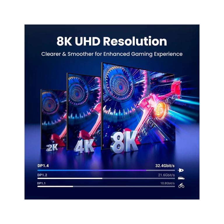 Кабель мультимедійний DisplayPort M to DisplayPort M 2.0m V1.4 8K60Hz DP120 black Ugreen (25905) - фото 3